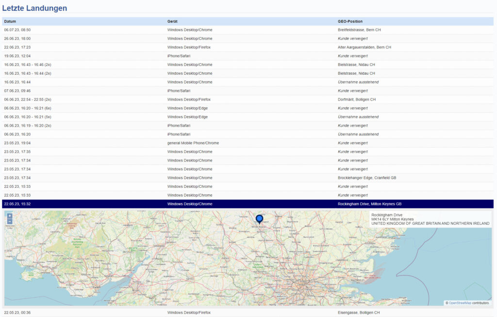 geo mapping im QR-Link Service Portal